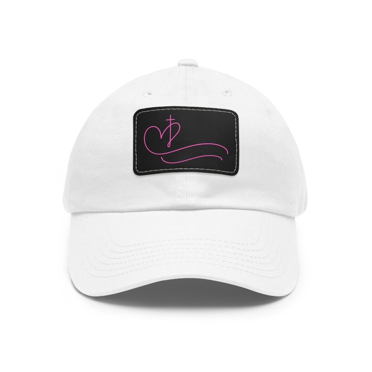 Heart & Cross Leather Patch Hat – Women’s