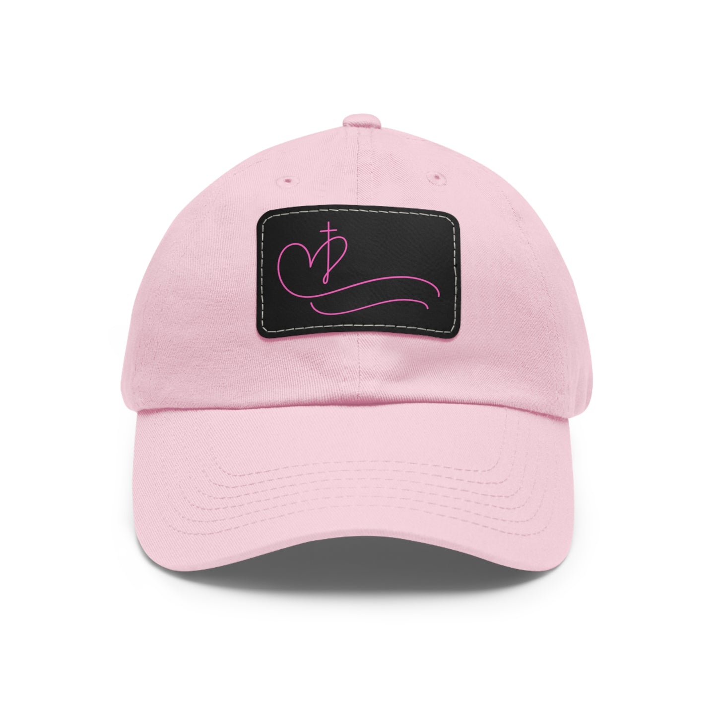 Heart & Cross Leather Patch Hat – Women’s