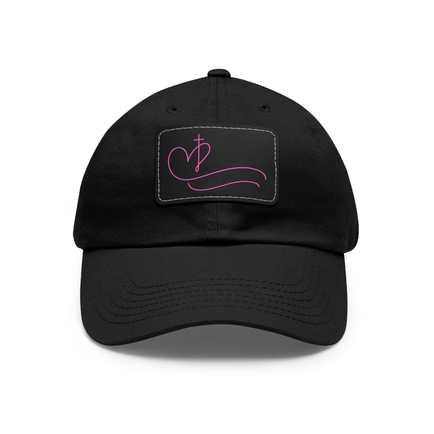 Heart & Cross Leather Patch Hat – Women’s